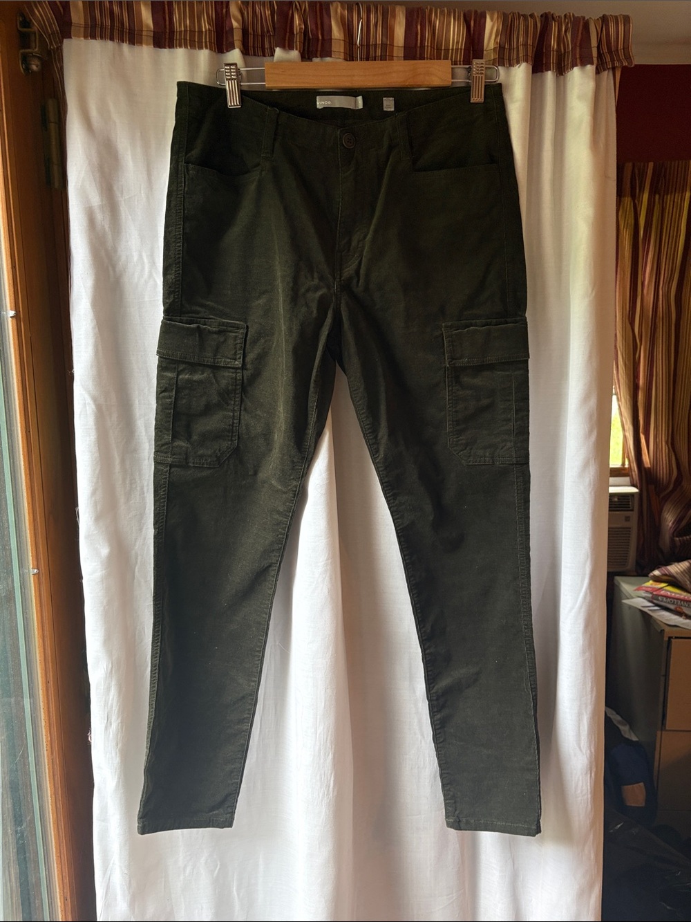 Vince Dark Olive Cargo Pants with Side Pockets